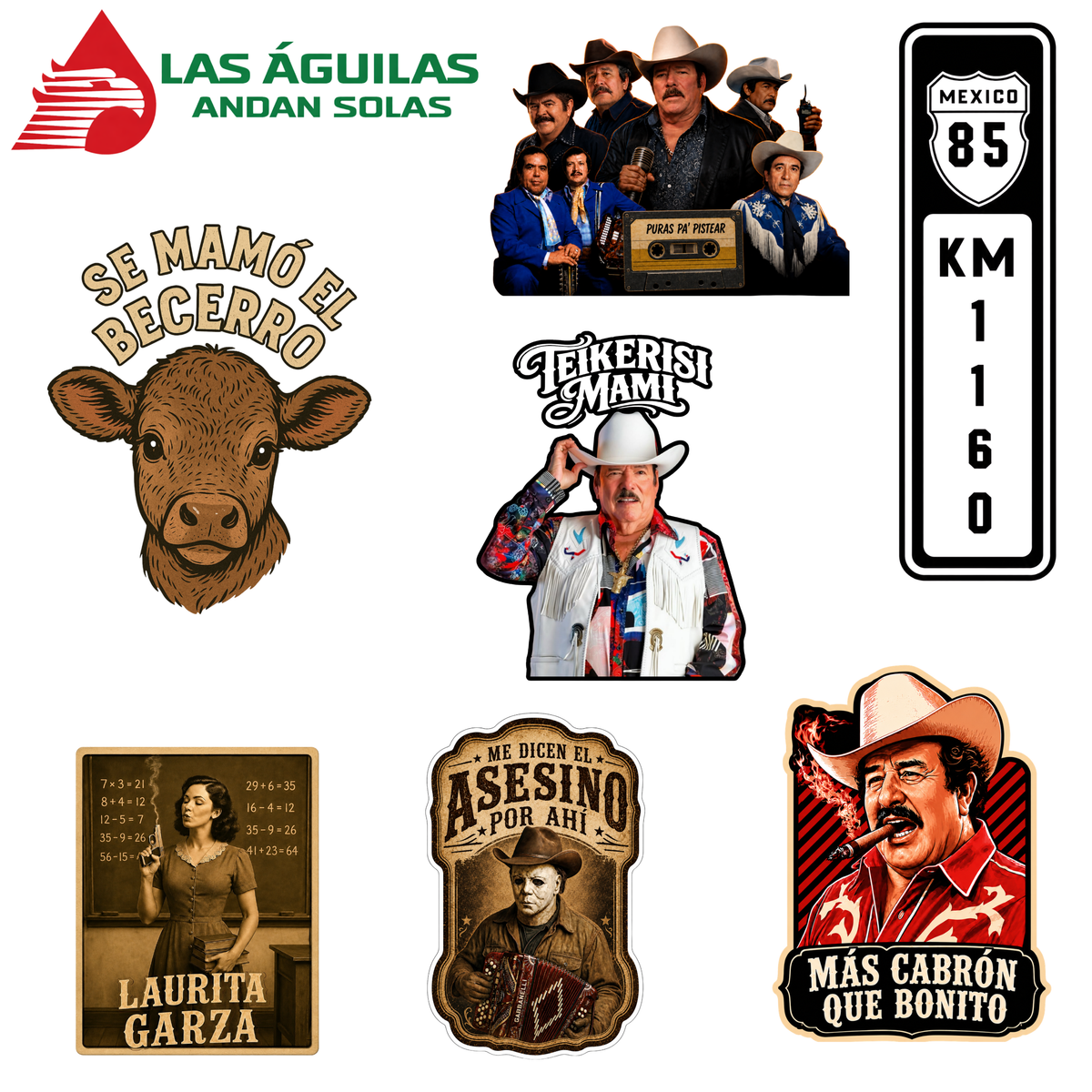 FULL COLLECTION– Colección Completa de 8 Diseños de UV Stickers Waterproof | Grandes y Pequeños | Resistentes al Agua