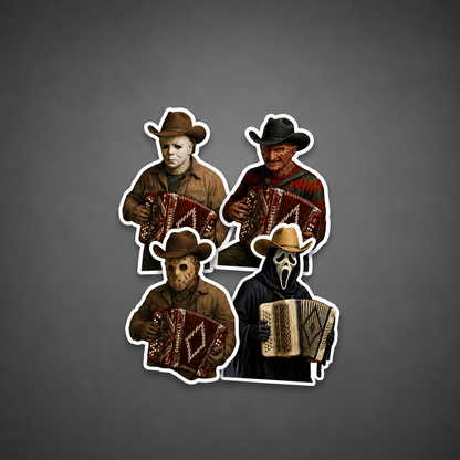 4-Pack UV Sticker Set Horror Norteño