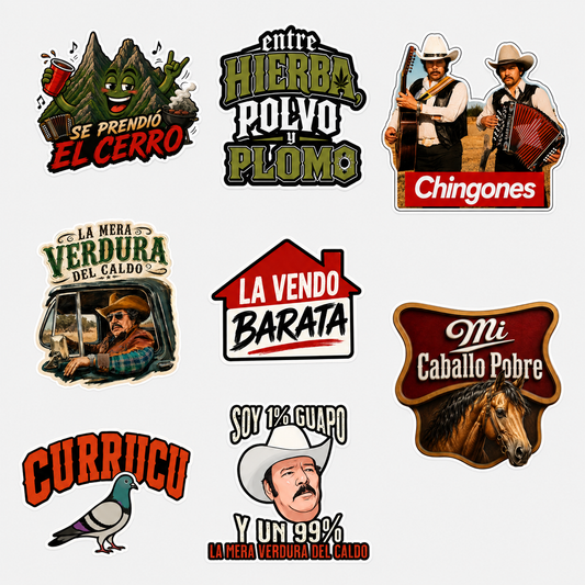 FULL COLLECTION– Colección Completa de 8 Diseños de UV Stickers Waterproof | Grandes y Pequeños | Resistentes al Agua